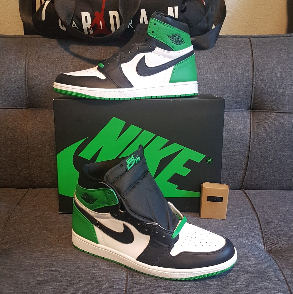 Men's size 13 Air Jordan 1 Retro OG High "Lucky Green"